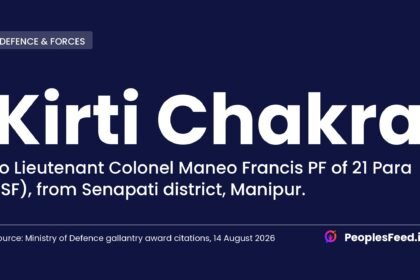 Maneo Francis Kirti Chakra award to a 21 Para Special Forces officer from Senapati district, Manipur