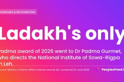 Padma Gurmet received Ladakh only Padma award of 2026 as director of the Sowa-Rigpa institute